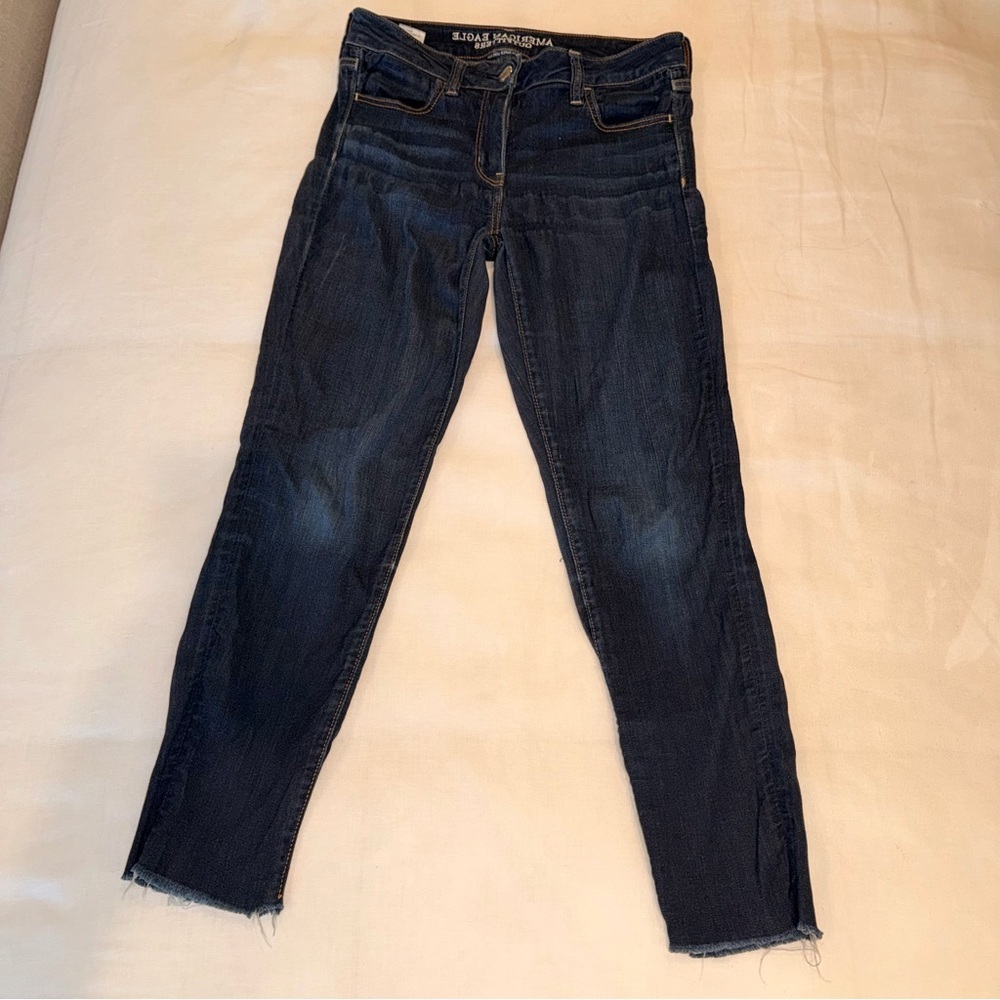 American Eagle Dark Wash Jeggings Size 6 Stretch Ankle Jeans Casual Everyday